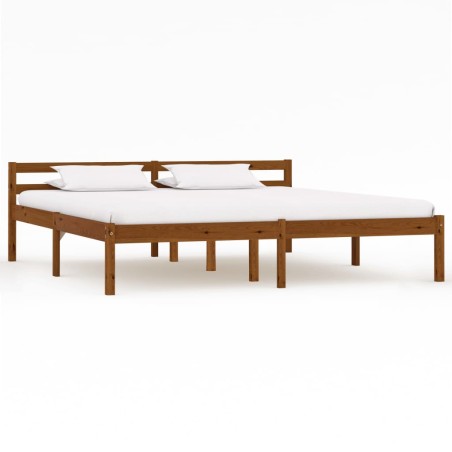 vidaXL Giroletto Marrone Miele in Legno Massello di Pino 180x200 cm