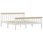 vidaXL Giroletto Bianco in Legno Massello di Pino 160x200 cm vidaXL Giroletto Bianco in Legno Massello di Pino 160x200 cm