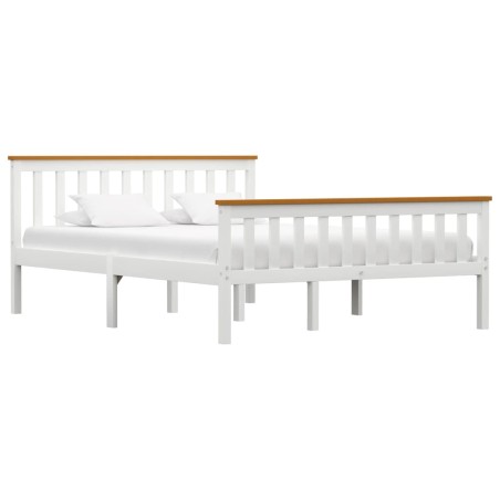 vidaXL Giroletto Bianco in Legno Massello di Pino 140x200 cm 