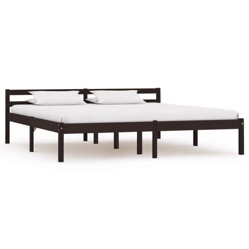 vidaXL Giroletto senza Materasso Marrone Scuro 160x200 cm Legno Pino vidaXL Giroletto senza Materasso Marrone Scuro 160x200 cm Legno Pino