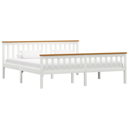 vidaXL Telaio del Letto Bianco in Legno Massello di Pino 180x200 cm 