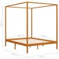 vidaXL Giroletto a Baldacchino Marrone Miele Massello Pino 160x200 cm vidaXL Giroletto a Baldacchino Marrone Miele Massello Pino 160x200 cm