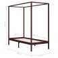 vidaXL Giroletto a Baldacchino Marrone Scuro Massello Pino 90x200 cm vidaXL Giroletto a Baldacchino Marrone Scuro Massello Pino 90x200 cm
