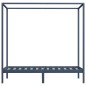 vidaXL Giroletto a Baldacchino Grigio Legno Massello di Pino 100x200cm