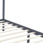 vidaXL Giroletto a Baldacchino Grigio Legno Massello di Pino 100x200cm