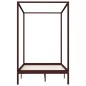 vidaXL Giroletto a Baldacchino Marrone Scuro Massello Pino 120x200 cm