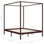 vidaXL Giroletto a Baldacchino Marrone Scuro Massello Pino 160x200 cm vidaXL Giroletto a Baldacchino Marrone Scuro Massello Pino 160x200 cm