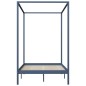 vidaXL Giroletto a Baldacchino Grigio Legno Massello di Pino 140x200cm vidaXL Giroletto a Baldacchino Grigio Legno Massello di Pino 140x200cm