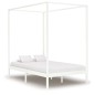 vidaXL Giroletto a Baldacchino Bianco Legno Massello di Pino 140x200cm vidaXL Giroletto a Baldacchino Bianco Legno Massello di Pino 140x200cm