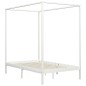 vidaXL Giroletto a Baldacchino Bianco Legno Massello di Pino 140x200cm vidaXL Giroletto a Baldacchino Bianco Legno Massello di Pino 140x200cm