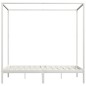 vidaXL Giroletto a Baldacchino Bianco Legno Massello di Pino 140x200cm vidaXL Giroletto a Baldacchino Bianco Legno Massello di Pino 140x200cm