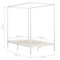 vidaXL Giroletto a Baldacchino Bianco Legno Massello di Pino 140x200cm vidaXL Giroletto a Baldacchino Bianco Legno Massello di Pino 140x200cm