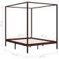 vidaXL Giroletto a Baldacchino Marrone Scuro Massello Pino 180x200 cm vidaXL Giroletto a Baldacchino Marrone Scuro Massello Pino 180x200 cm