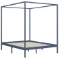 vidaXL Giroletto a Baldacchino Grigio Legno Massello di Pino 180x200cm vidaXL Giroletto a Baldacchino Grigio Legno Massello di Pino 180x200cm