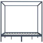 vidaXL Giroletto a Baldacchino Grigio Legno Massello di Pino 180x200cm vidaXL Giroletto a Baldacchino Grigio Legno Massello di Pino 180x200cm