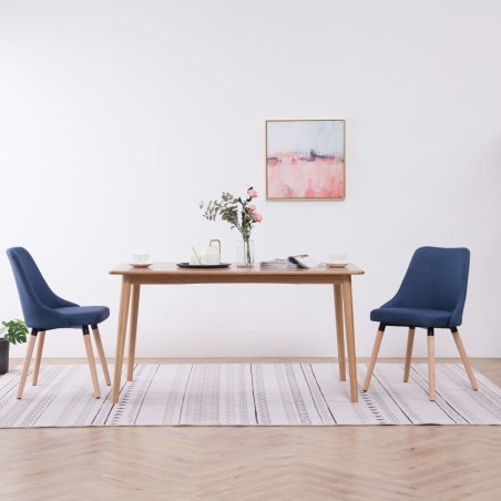 vidaXL Sedie da Pranzo 2 pz Blu in Tessuto