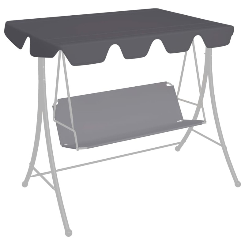 Baldacchino per Dondolo da Giardino Antracite 150/130x70/105cm Baldacchino per Dondolo da Giardino Antracite 150/130x70/105cm