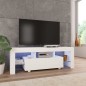vidaXL Mobile Porta TV con Luci LED Bianco Lucido 130x35x45 cm vidaXL Mobile Porta TV con Luci LED Bianco Lucido 130x35x45 cm
