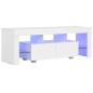 vidaXL Mobile Porta TV con Luci LED Bianco Lucido 130x35x45 cm vidaXL Mobile Porta TV con Luci LED Bianco Lucido 130x35x45 cm