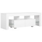 vidaXL Mobile Porta TV con Luci LED Bianco Lucido 130x35x45 cm vidaXL Mobile Porta TV con Luci LED Bianco Lucido 130x35x45 cm