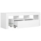 vidaXL Mobile Porta TV con Luci LED Bianco Lucido 130x35x45 cm vidaXL Mobile Porta TV con Luci LED Bianco Lucido 130x35x45 cm