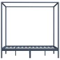 vidaXL Giroletto a Baldacchino Grigio Legno Massello di Pino 120x200cm vidaXL Giroletto a Baldacchino Grigio Legno Massello di Pino 120x200cm