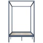 vidaXL Giroletto a Baldacchino Grigio Legno Massello di Pino 120x200cm vidaXL Giroletto a Baldacchino Grigio Legno Massello di Pino 120x200cm