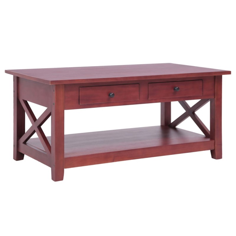 vidaXL Tavolino da Caffè Marrone 100x55x46 cm Legno Massello di Mogano vidaXL Tavolino da Caffè Marrone 100x55x46 cm Legno Massello di Mogano