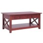 vidaXL Tavolino da Caffè Marrone 100x55x46 cm Legno Massello di Mogano vidaXL Tavolino da Caffè Marrone 100x55x46 cm Legno Massello di Mogano