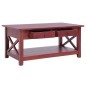 vidaXL Tavolino da Caffè Marrone 100x55x46 cm Legno Massello di Mogano vidaXL Tavolino da Caffè Marrone 100x55x46 cm Legno Massello di Mogano