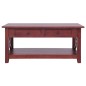 vidaXL Tavolino da Caffè Marrone 100x55x46 cm Legno Massello di Mogano vidaXL Tavolino da Caffè Marrone 100x55x46 cm Legno Massello di Mogano