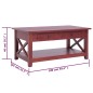 vidaXL Tavolino da Caffè Marrone 100x55x46 cm Legno Massello di Mogano vidaXL Tavolino da Caffè Marrone 100x55x46 cm Legno Massello di Mogano