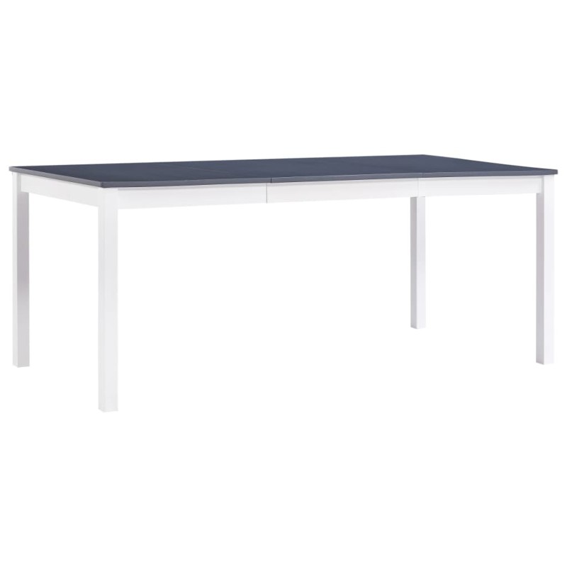 vidaXL Tavolo da Pranzo Bianco e Grigio 180x90x73 cm in Legno di Pino vidaXL Tavolo da Pranzo Bianco e Grigio 180x90x73 cm in Legno di Pino