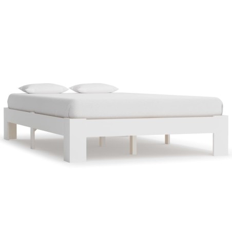 vidaXL Giroletto Bianco in Legno Massello di Pino 140x200 cm