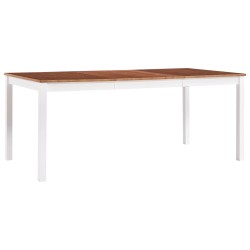 vidaXL Tavolo da Pranzo Bianco e Marrone 180x90x73 cm in Legno di Pino
