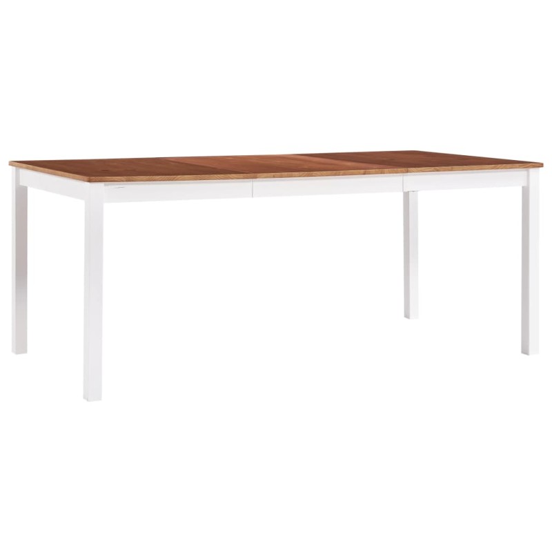 vidaXL Tavolo da Pranzo Bianco e Marrone 180x90x73 cm in Legno di Pino vidaXL Tavolo da Pranzo Bianco e Marrone 180x90x73 cm in Legno di Pino