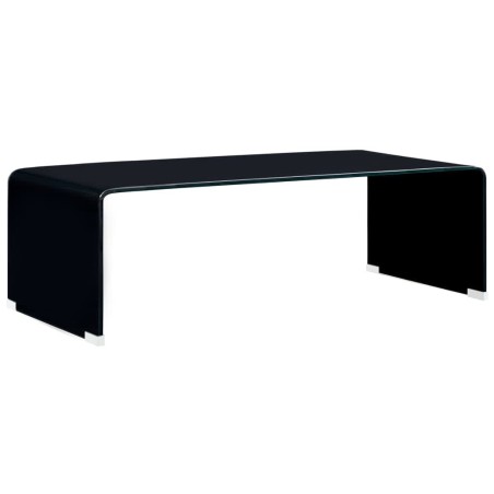 vidaXL Tavolino da Caffè Nero 98x45x31 cm in Vetro Temperato 