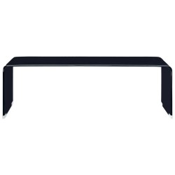 vidaXL Tavolino da Caffè Nero 98x45x31 cm in Vetro Temperato 