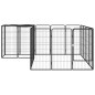 Box Cani 18 Pannelli Nero 50x100 cm Acciaio Verniciato Polvere Box Cani 18 Pannelli Nero 50x100 cm Acciaio Verniciato Polvere