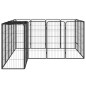 Box Cani 18 Pannelli Nero 50x100 cm Acciaio Verniciato Polvere Box Cani 18 Pannelli Nero 50x100 cm Acciaio Verniciato Polvere