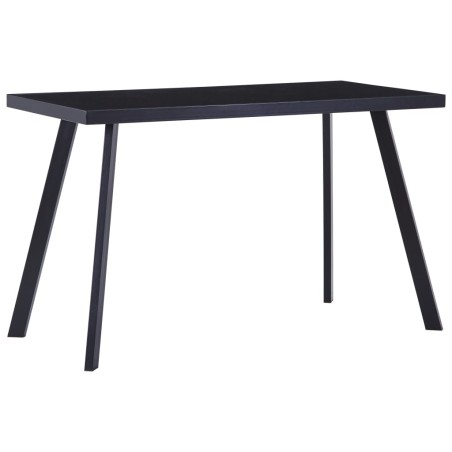 vidaXL Tavolo da Pranzo Nero 120x60x75 cm in Vetro Temperato