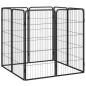 Box Cani 8 Pannelli Nero 50x100 cm Acciaio Verniciato Polvere Box Cani 8 Pannelli Nero 50x100 cm Acciaio Verniciato Polvere