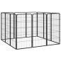 Box Cani 12 Pannelli Nero 50x100 cm Acciaio Verniciato Polvere Box Cani 12 Pannelli Nero 50x100 cm Acciaio Verniciato Polvere