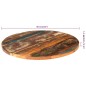 vidaXL Piano del Tavolo Rotondo 60 cm 25-27 mm in Massello di Recupero