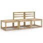 Set Divani da Giardino 3 pz in Legno di Pino Impregnato Verde