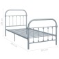 vidaXL Giroletto Grigio in Metallo 90x200 cm vidaXL Giroletto Grigio in Metallo 90x200 cm
