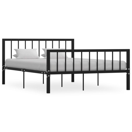 vidaXL Giroletto Nero in Metallo 140x200 cm