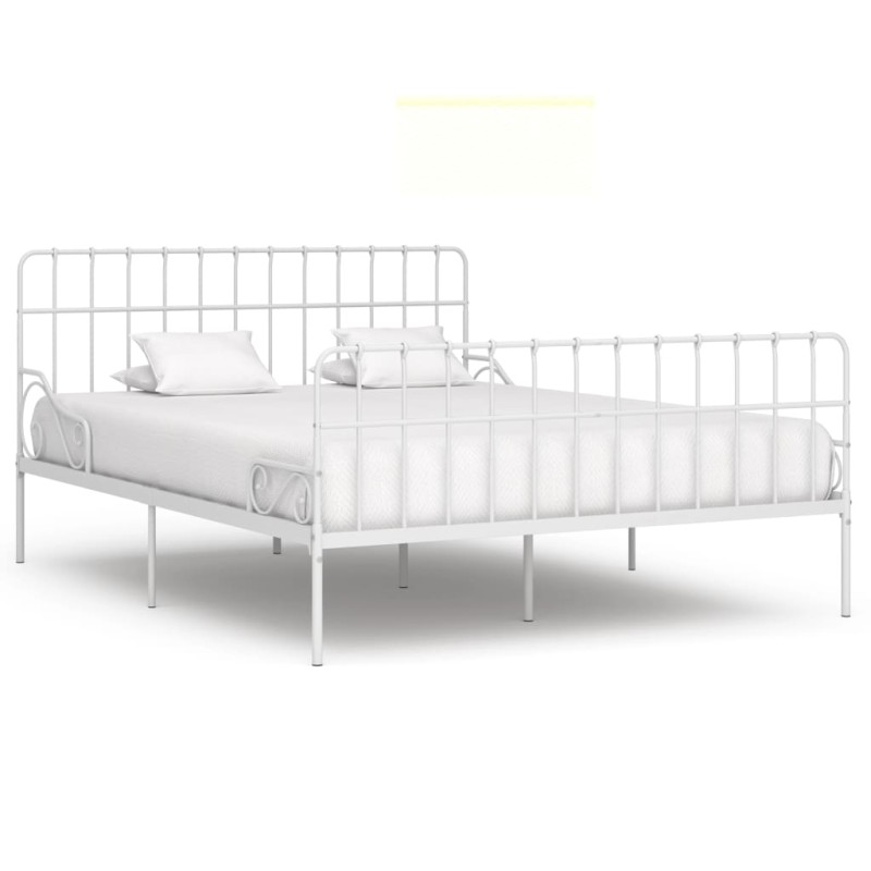 vidaXL Giroletto con Doghe Bianco in Metallo 200x200 cm vidaXL Giroletto con Doghe Bianco in Metallo 200x200 cm