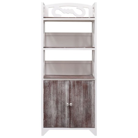vidaXL Armadietto Bagno Marrone Bianco 46x24x116cm Legno di Paulownia
