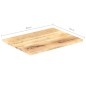 vidaXL Piano Tavolo in Legno Massello di Mango 25-27 mm 80x70 cm